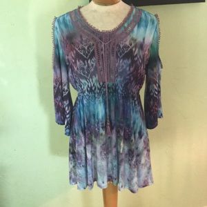 Tassel Cold Shoulder Blouse